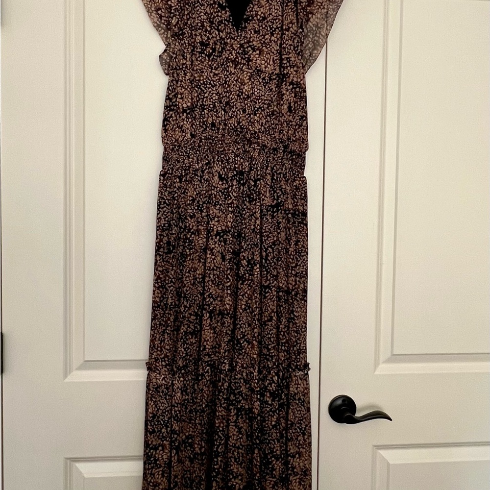 Floral Black and Tan Women's Dress